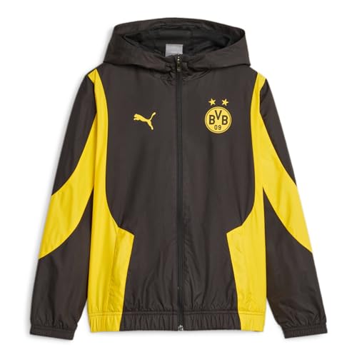 PUMA Borussia Dortmund Prematch Trainingsjacke Kinder schwarz/gelb, 140 von PUMA