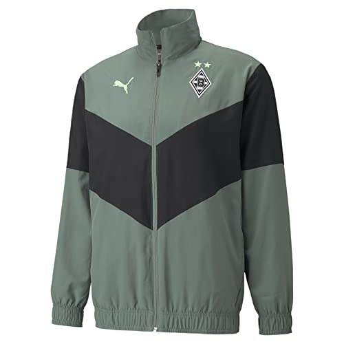 PUMA Borussia Mönchengladbach Prematch Jacke Herren grün/schwarz, L (52/54 EU) von PUMA