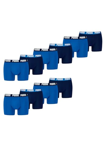 PUMA Boxer Boxershorts Men Herren Everyday Unterhose Unterwäsche 10er Pack, Farbe:003 - True Blue, Bekleidungsgröße:XL von PUMA