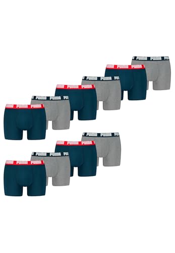 PUMA Boxer Boxershorts Men Herren Everyday Unterhose Unterwäsche 10er Pack, Farbe:Navy/Grey Melange, Bekleidungsgröße:M von PUMA