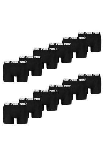 PUMA Boxer Boxershorts Men Herren Everyday Unterhose Unterwäsche 12er Pack, Farbe:001 - Black, Bekleidungsgröße:L von PUMA