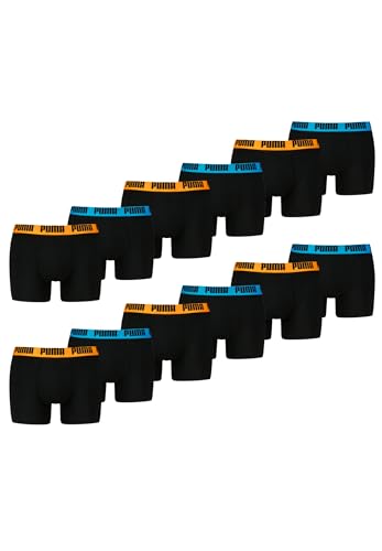 PUMA Boxer Boxershorts Men Herren Everyday Unterhose Unterwäsche 12er Pack, Farbe:Black Pop, Bekleidungsgröße:XXL von PUMA