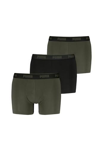 PUMA Boxer Boxershorts Men Herren Everyday Unterhose Unterwäsche 3er Pack, Farbe:Forest Night, Bekleidungsgröße:L von PUMA