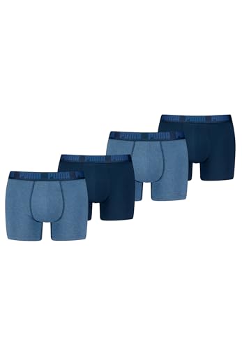 PUMA Boxer Boxershorts Men Herren Everyday Unterhose Unterwäsche 4er Pack, Farbe:007 - Denim, Bekleidungsgröße:S von PUMA