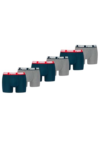 PUMA Boxer Boxershorts Men Herren Everyday Unterhose Unterwäsche 6er Pack, Farbe:Navy/Grey Melange, Bekleidungsgröße:M von PUMA