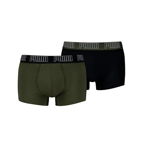 PUMA Boxer Trunk Boxershorts Herren Everyday Unterhose Pant Unterwäsche 2er Pack, Farbe:Forest Night, Bekleidungsgröße:M, kastanienbraun, M von PUMA