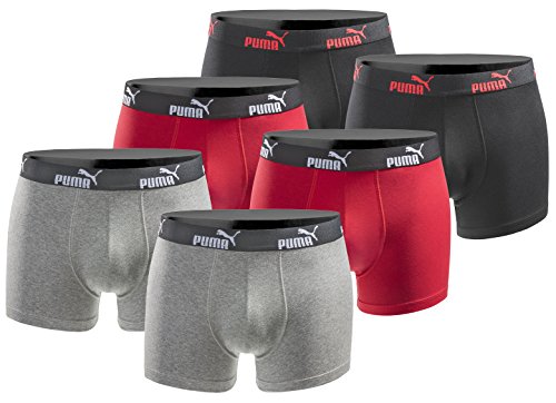 PUMA Boxershort 6er Pack Herren Basic Black Limited Edition - New Black red - Gr. S von PUMA