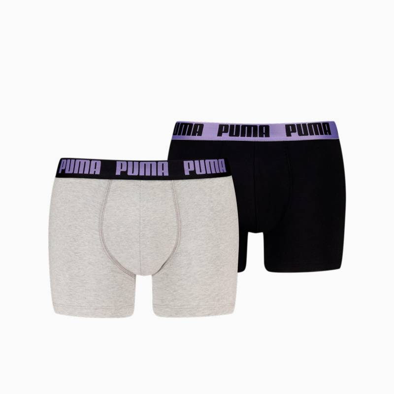 PUMA Boxershorts 2er-Pack Herren, Lila/Schwarz/Grau, Größe: XL, Kleidung von PUMA