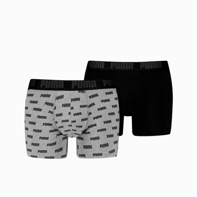PUMA Boxershorts 2er-Pack Herren, Mit Grau Melange, Grau/Schwarz, Größe: S, Kleidung von PUMA
