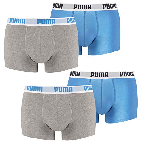 PUMA Boxershorts Jungen Kinder Unterhose Unterwäsche 4 er Pack, Farbe:417 - Blue/Grey, Bekleidung:164 von PUMA