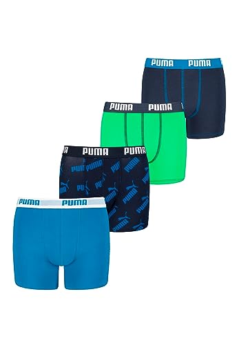 PUMA Boxershorts Jungen Kinder Unterhose Unterwäsche 4 er Pack, Farbe:Blue Combo, Bekleidung:140 von PUMA