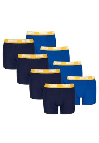PUMA Boxershorts Jungen Kinder Unterhose Unterwäsche 8 er Pack, Farbe:740 - Yellow/Blue, Bekleidung:128 von PUMA