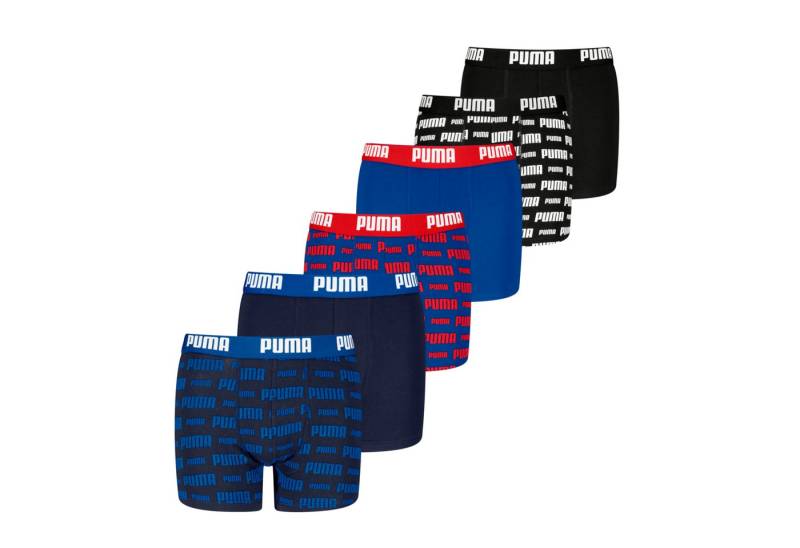 PUMA Boxershorts PUMA BOYS EVERYDAY LOGO PRINT BOXERS 6P ECOM (6er Pack) mit kontrastreichem Alloverprint von PUMA