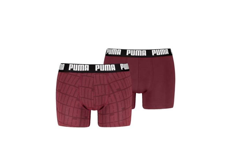 PUMA Boxershorts PUMA MEN LOGO PRINT BOXERS 2P (2er Pack) elastischer Logobund, ohne Eingriff von PUMA