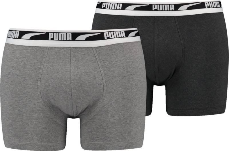 PUMA Boxershorts PUMA MEN MULTI LOGO BOXER 2P GREY MÉLANGE von PUMA