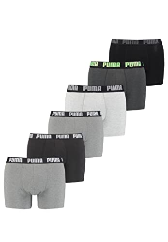 PUMA Boxershorts Unterhosen Shorts Promo Boxer 681005001 6er Pack, Farbe:032 - Grey Melange, Bekleidungsgröße:S von PUMA