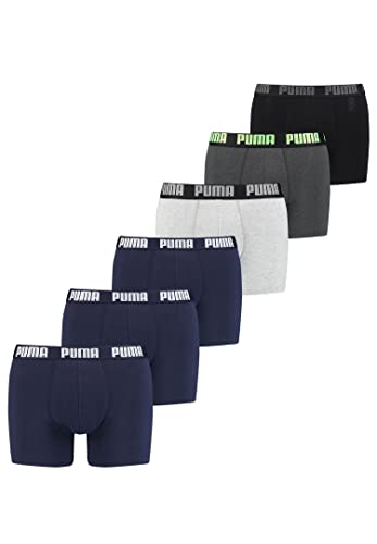 PUMA Boxershorts Unterhosen Shorts Promo Boxer 681005001 6er Pack, Farbe:277 - Blue / Grey mélange, Bekleidungsgröße:M von PUMA