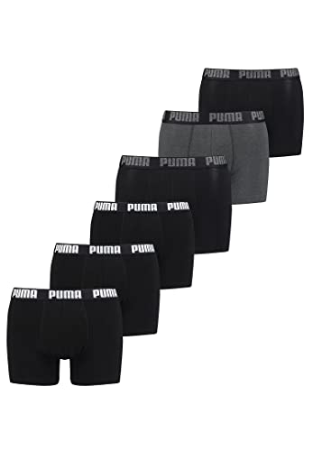 PUMA Boxershorts Unterhosen Shorts Promo Boxer 681005001 6er Pack, Farbe:Anthracite Melange/Black, Bekleidungsgröße:XL von PUMA