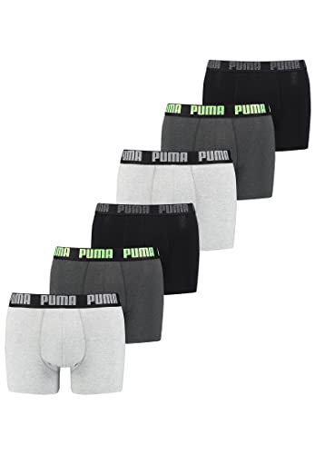 PUMA Boxershorts Unterhosen Shorts Promo Boxer 681005001 6er Pack, Farbe:Black / Green / Grey, Bekleidungsgröße:S von PUMA