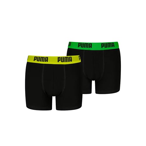 PUMA Boy's Everyday Basic Boxer, Black/Various Logo Colors, 146/152 (2er Pack) von PUMA