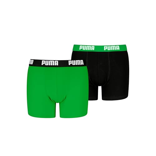 PUMA Boy's Everyday Basic Boxer, Green/Black-New, 122/128 (2er Pack) von PUMA