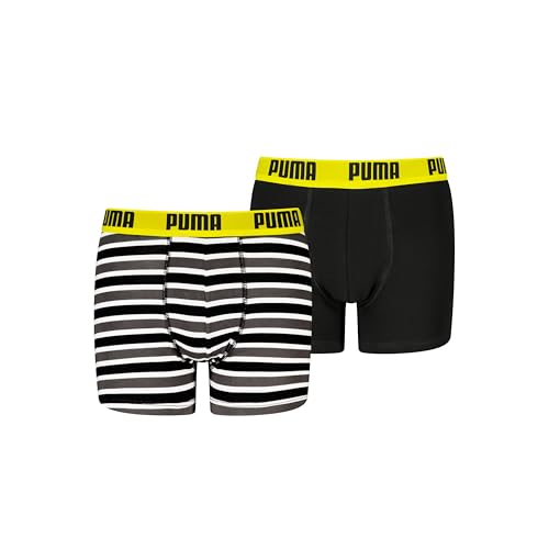 PUMA Boy's Everyday Striped Boxer, Black Combo-New, 146/152 (2er Pack) von PUMA