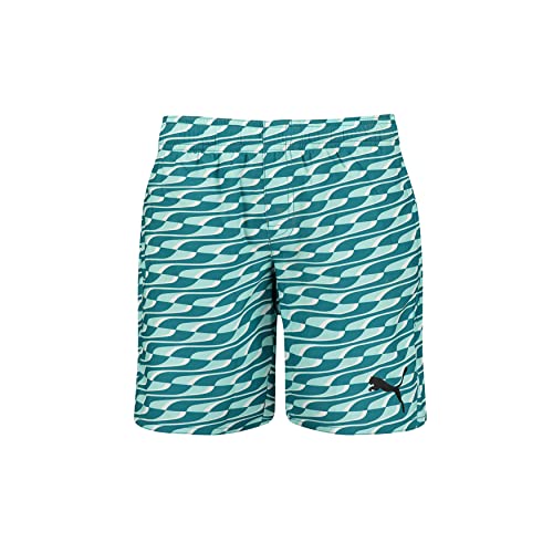 PUMA Jungen Medium Length Formstrip Print Shorts, Teal Minto Combo, 140 von PUMA