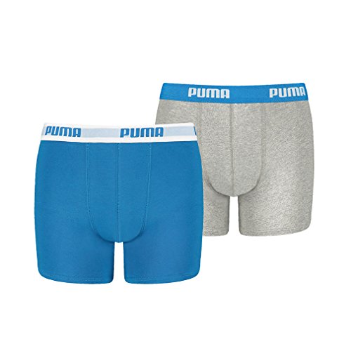 PUMA Unisex Kinder Boxershorts Basic, Blue / Grey, 128 von PUMA