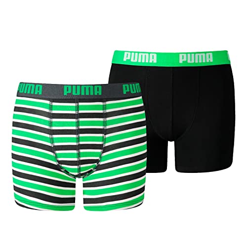 Puma Unisex Kinder Boys Everyday Striped Boxers Unterwäsche, Classic Green, 128 EU von Puma