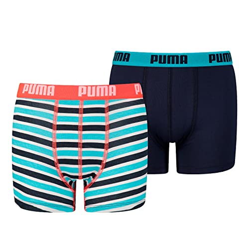 PUMA Kinder Boxer Unterwäsche, Rot/Blau, 158-164 (2er Pack) von PUMA