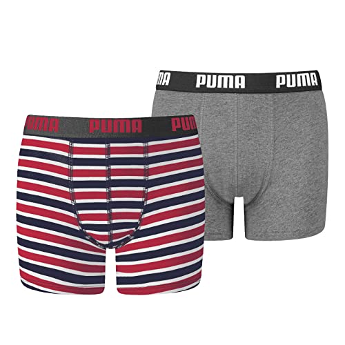 PUMA Kinder Boxer Unterwäsche, Rot, 122-128 (2er Pack) von PUMA
