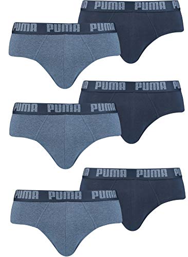 PUMA Brief Unterhosen Herren. 6er Pack (Denim/Denim, XL) von PUMA