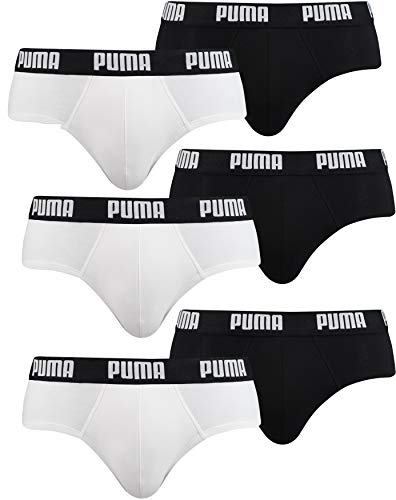 PUMA Brief Unterhosen Herren. 6er Pack (White/Black (301), XL - 6er Pack) von PUMA