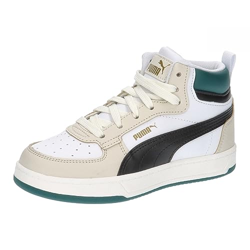 PUMA CAVEN 2.0 MID PS Sneaker, White Black-Alpine Snow-Malachite-Gold, 31 EU von PUMA