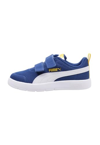 PUMA COURTFLEX V3 MESH PS Sneaker, Clyde ROYAL White-Sunny Yellow, 32.5 EU von PUMA