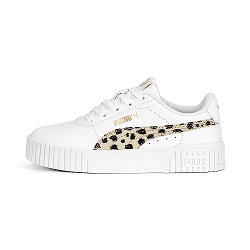 PUMA Carina 2.0 Animal PS Sneaker, White-Granola Black Gold, 30 EU von PUMA