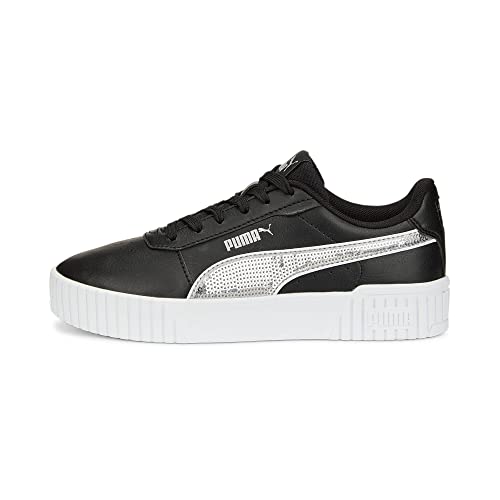 PUMA Carina 2.0 Glitzy Jr Sneaker, Black Silver White, 38 EU von PUMA