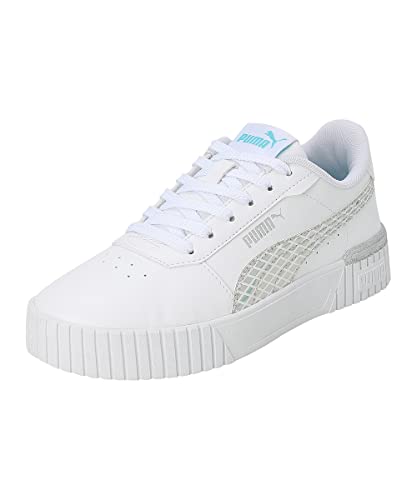 PUMA Girls' Fashion Shoes CARINA 2.0 MERMAID JR Trainers & Sneakers, PUMA WHITE-HERO BLUE-PUMA SILVER, 39 von PUMA