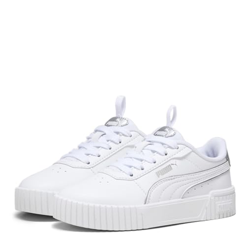 PUMA Carina 2.0 Pop Up Metallics Ps Sneaker, Weiß matt Silber Silber, 31 EU von PUMA