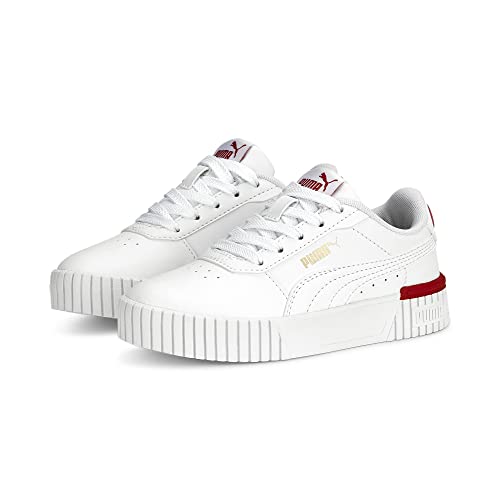 PUMA Carina 2.0 Thread PS Sneaker, White-for All TIME RED Gold, 31 EU von PUMA