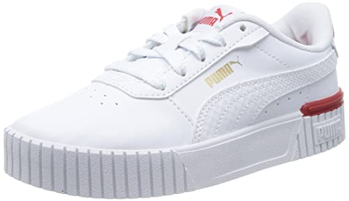 PUMA Carina 2.0 Thread PS Sneaker, White-for All TIME RED Gold, 32 EU von PUMA