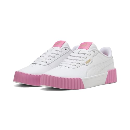 PUMA Carina 3.0 JR Sneaker, White Gold-Posie PINK, 37.5 EU von PUMA
