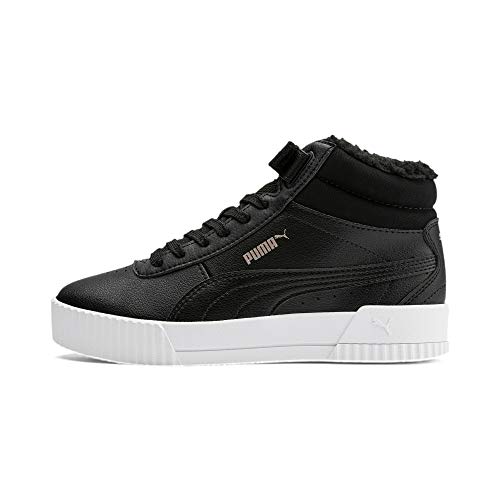 PUMA Carina Mid FUR JR Sneaker, Black-Rose Gold White, 37 EU von PUMA