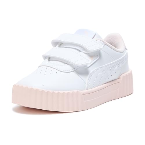 PUMA Carina Unisex-Kinder-Sneaker mit Klettverschluss, Weiß-Jasminblüte Ah25, 11.5 Little Kid von PUMA