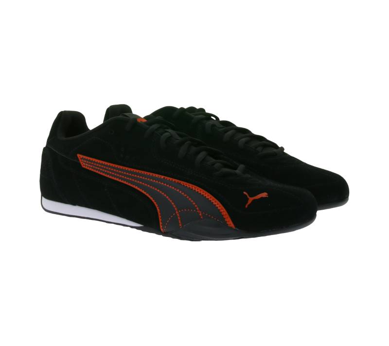 PUMA Catch Suede Herren Wildleder-Schuhe Sneaker im Motorsport Design mit Softfoam 402681 01 Schwarz/Rot von PUMA