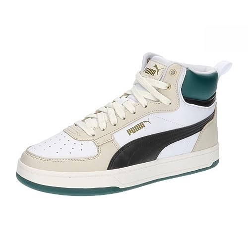 PUMA Unisex Kinder Caven 2.0 Mid Jr Turnschuhe, Puma White Puma Black Alpine Snow Malachite Gold, 36 EU von PUMA