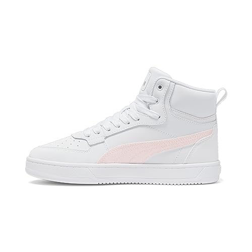 PUMA Caven 2.0 Mid Sparkle Jr Schnür-Sneaker für Mädchen, Weiß, Puma White-Peach Smoothie-Gold, 6 Big Kid von PUMA
