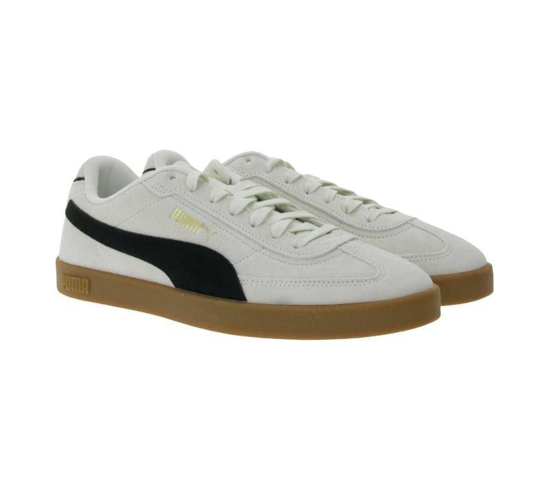PUMA Club II Era Suede Herren Wildleder-Schuhe Sneaker im Fußball-Retro Design mit Softfoam 400717 10 Hellbeige/Schwarz von PUMA