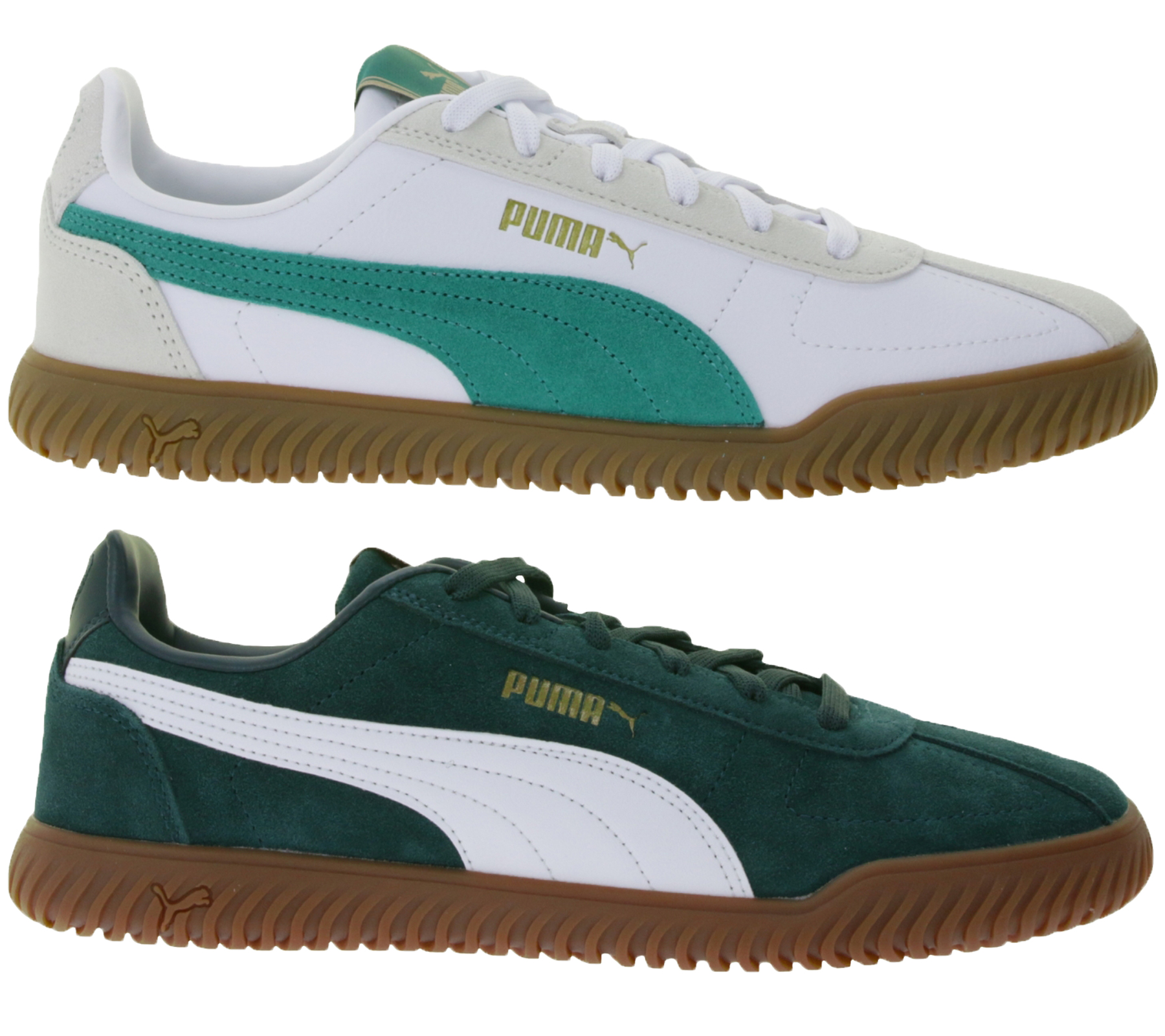 PUMA Club Kayzer Suede Herren Wildleder-Schuhe Sneaker im Fußball-Retro Design mit Softfoam Weiß/Grün oder Grün/Weiß von PUMA