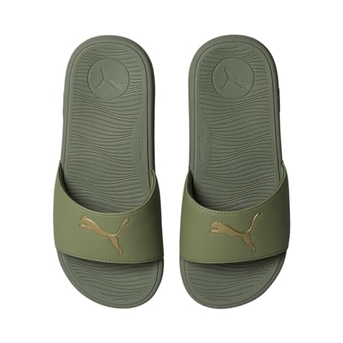 PUMA Cool Cat 2.0 Sport Slides Badelatschen (olive/gold, EU Schuhgrößensystem, Erwachsene, Numerisch, M, 38) von PUMA